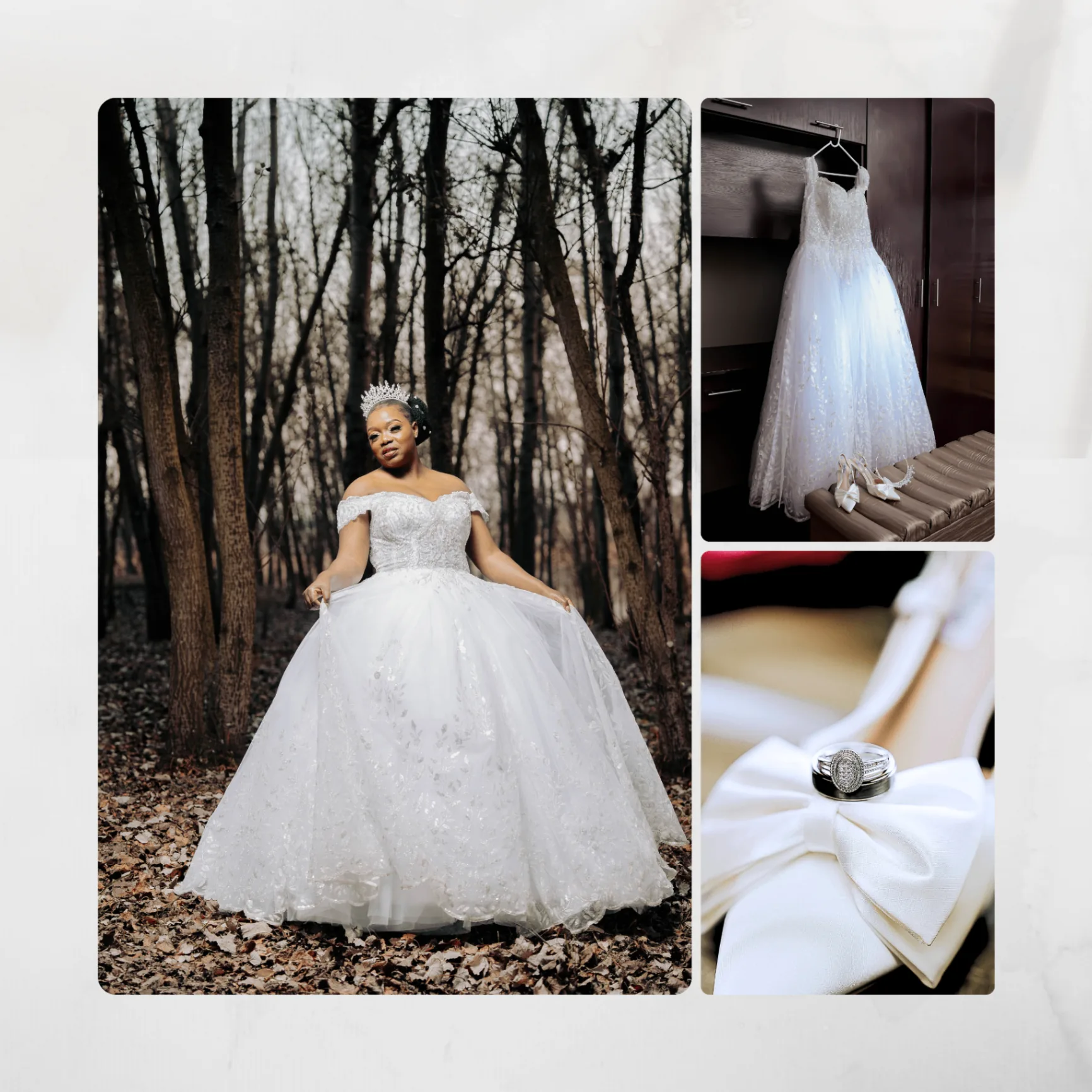 Bridal Portrait, Wedding Dress and Ring Details