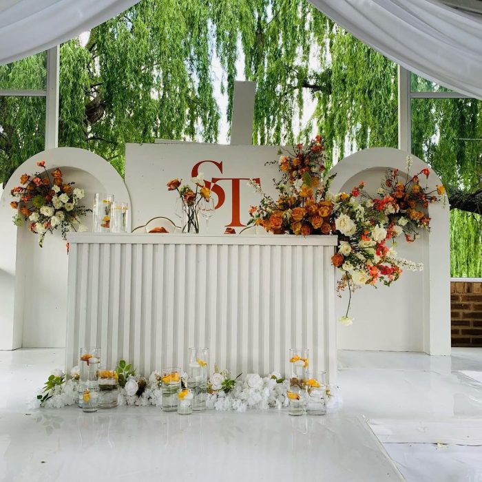 Styled wedding tablescape with gold detailing