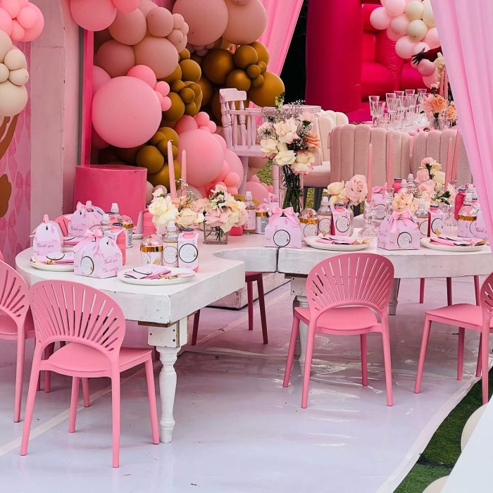 Pink & Gold Birthday Tablescape